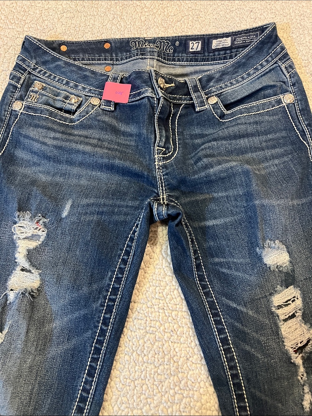 Miss Me Women's Distressed Blue Skinny Jeans